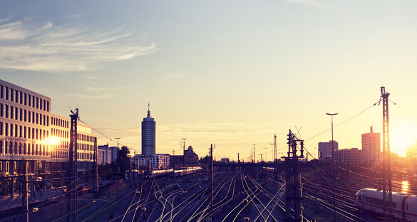 Bahnhof mit vielen Schienen